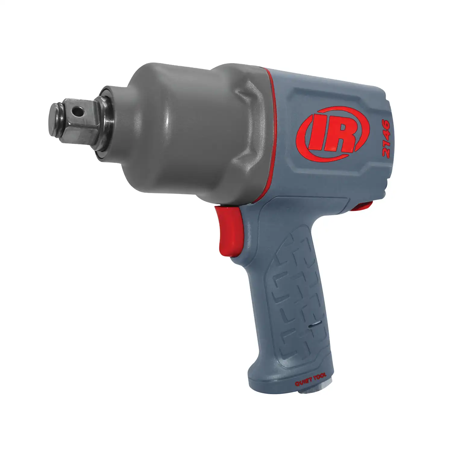 Clé à chocs pneumatique 1”, silencieuse, 2000 pi-lb, bague de friction et trou traversant, poignée pistolet